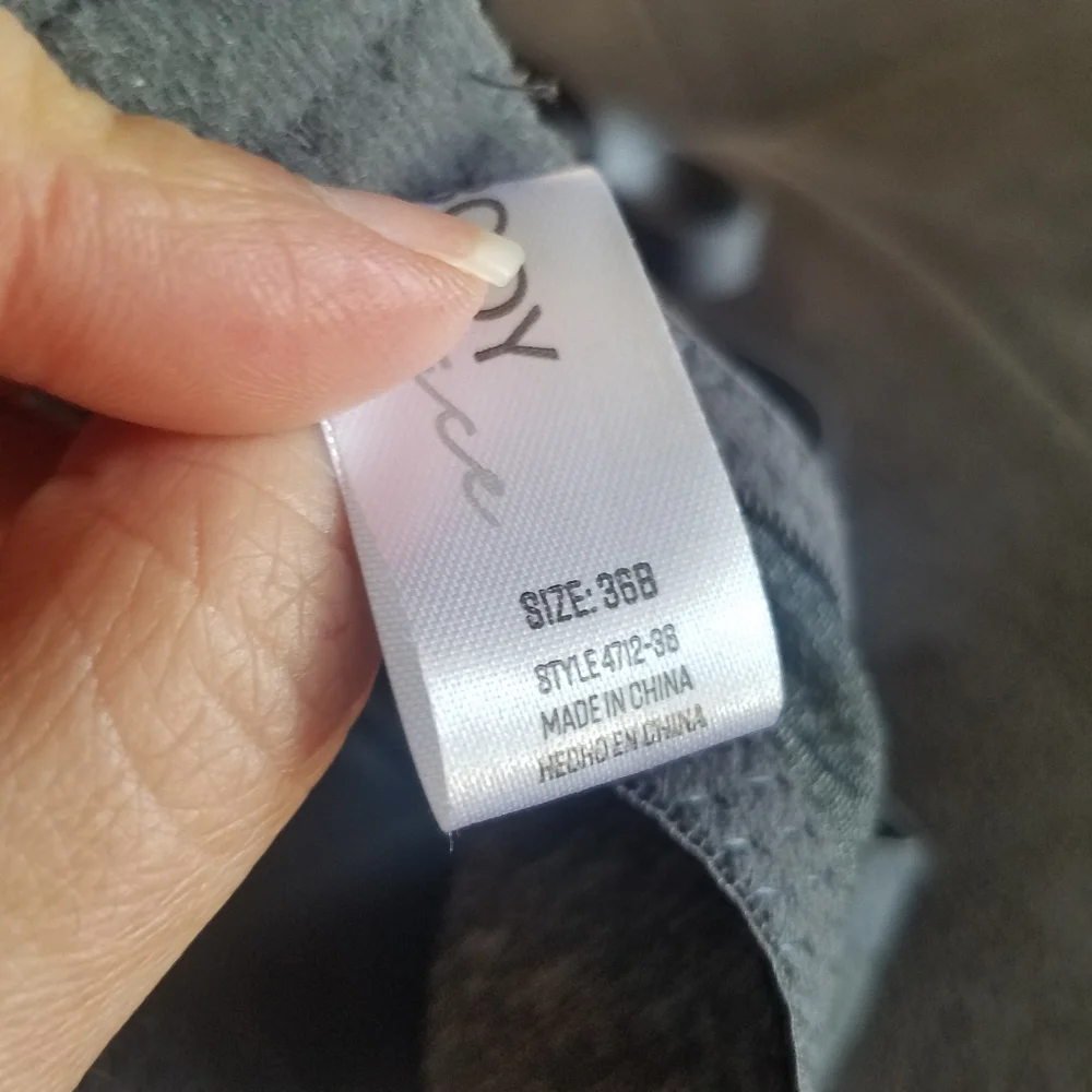 Dark Heather Gray Body Embrace Racerback Wire-free Comfort Bra NWT
